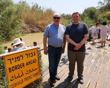 Donald and Mark McLeod on a private Go-TelAviv Tour at Qasr El Yahud baptismal site in 2018