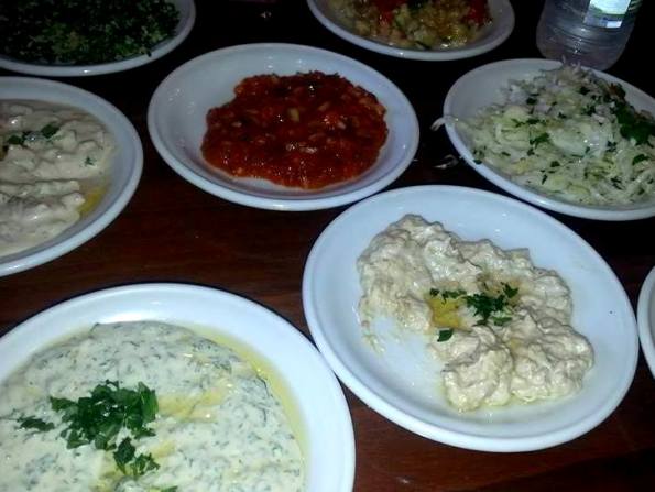 Salads at Abu Ghosh restaurant