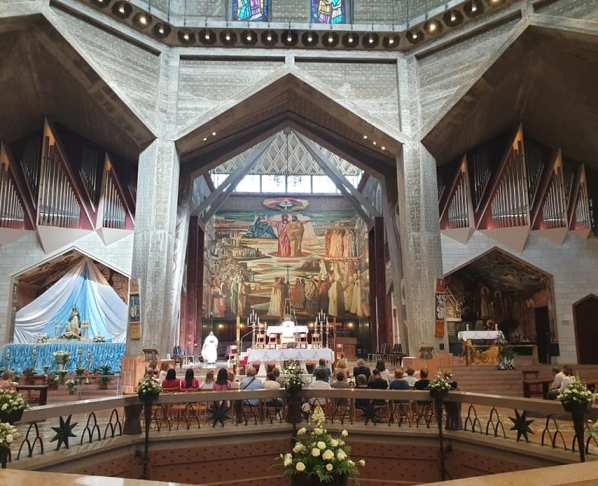 the altar of the Church of the Annunciation in Nazareth