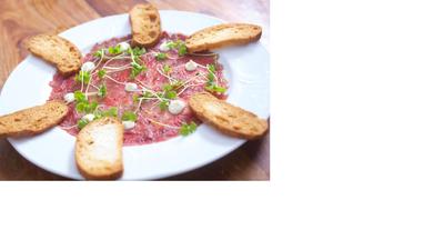 carpaccio at  kosher restaurant Jonahs 