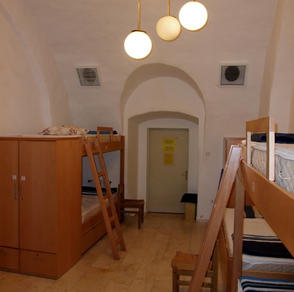 Dorm room at the Austrian Hospice in the Jerusalem's Old City. Photo courtesy of Wikmedia Commons