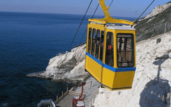 Cable Cars at Rosh Hanikra in northern Israel Cable Cars at Rosh Hanikra in northern Israel
