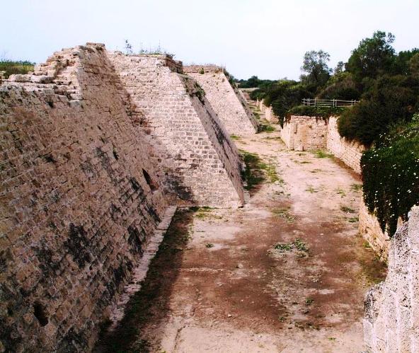 Crusader Gate and Fortress remains in Caesarea Crusader Gate and Fortress remains in Caesarea