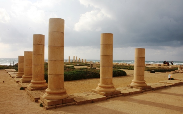 Herods Palace remains at Caesarea Israel