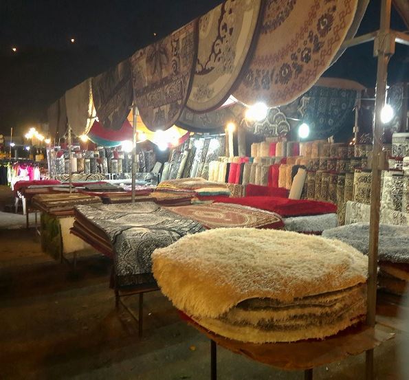 carpets and rugs at the open air market in Nazareth carpets and rugs at the open air market in Nazareth