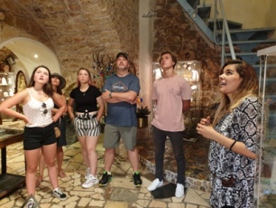 Casey and family at one of the amazing art galleries in old Jaffa, on a private tour in Israel with Levi go-telaviv tours July 2019