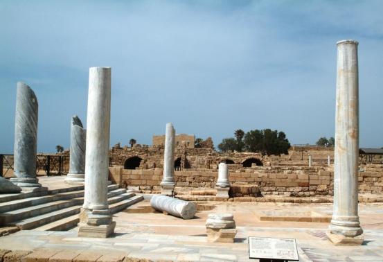 Caesarea Roman pillars from Herod's palace