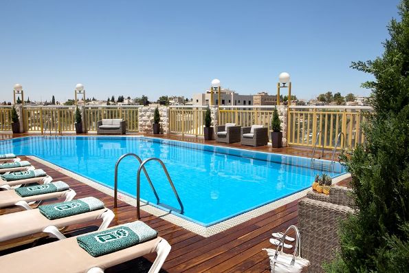 rooftop pool at the Dan Panorama - a good value hotel in Jerusalem rooftop pool at the Dan Panorama - a good value hotel in Jerusalem