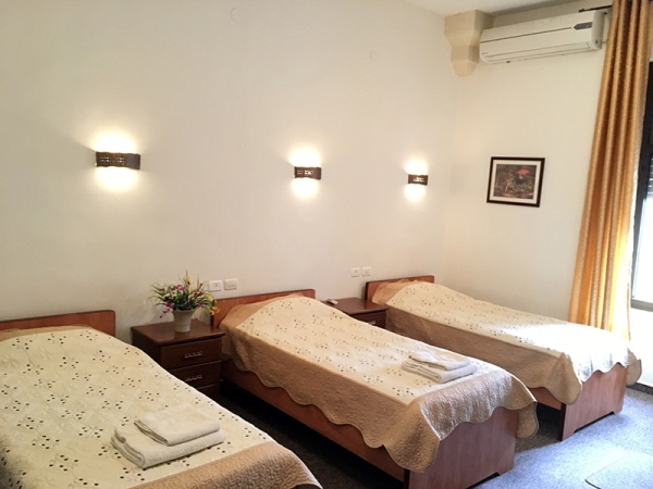 dorm room at Rosary Convent guesthouse in Jerusalem