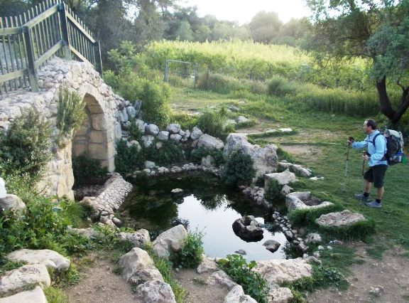The Israel National Trail passes Ein Zuba spring and the ancient tunnel in the Jerusalem mountains