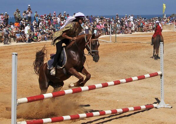 Caesarea's ancient Roman hippodrome in use today during holidays