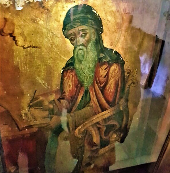 fresco in Monastery of the Cross in Jerusalem fresco in Monastery of the Cross in Jerusalem