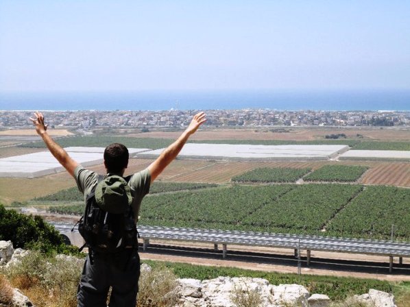 a view of the Sea while hiking in the Carmel Mountains in Israel.
