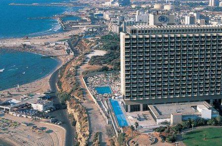 hilton tel aviv hotel on a cliff overlooking the sea -amazing view