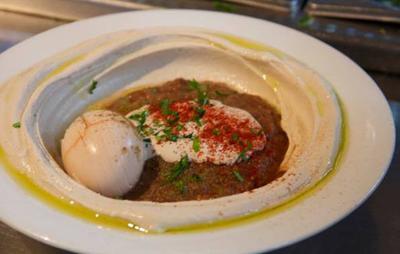 Classic Hummus Ful and egg dish at Hummus Kaful Ful 