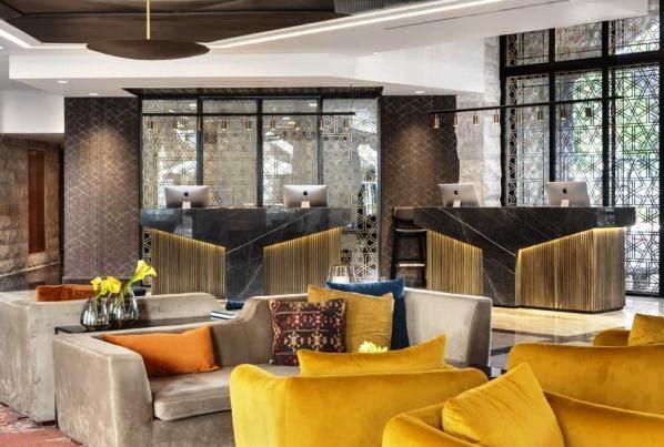 comfortable lobby at the Inbal Hotel in Jerusalem comfortable lobby at the Inbal Hotel in Jerusalem