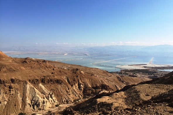 view from Masada of the Dead Sea