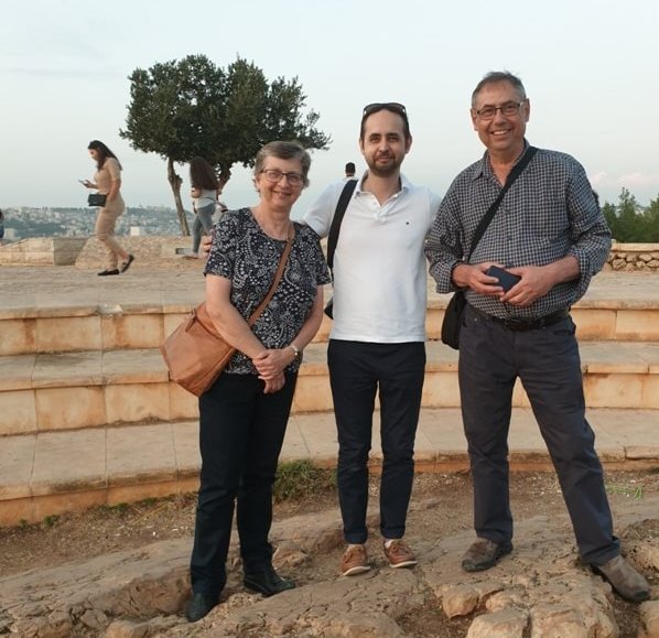 Alex and family at Mount Precipice Nazareth on their 10 day Holyland Tour in Israel with Levi GoTelAviv Tours