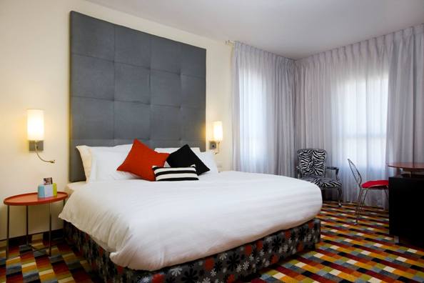 rooms at the Harmony Hotel have a fun design rooms at the Harmony Hotel have a fun design