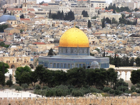 view of the Dome of the Rock from the Mount of Olives