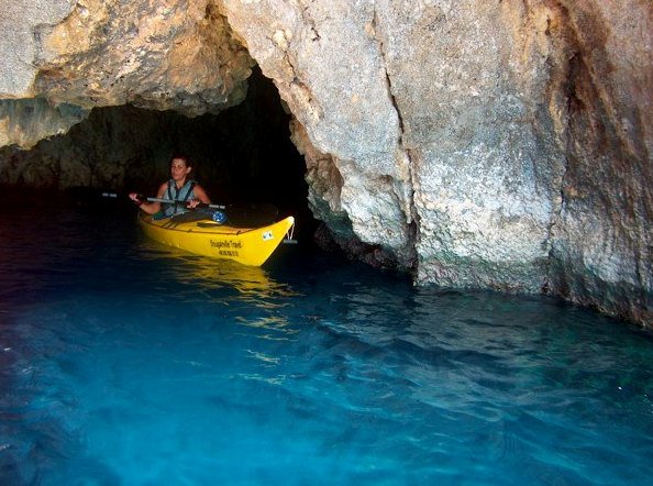 kayaks at Rosh Hanikra in northern Israel