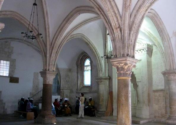 the Last Supper Room in King Davids Tomb on Mount Zion in Jerusalem