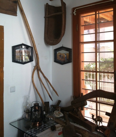 Original tools of the settlers at the Maine Friendship House of the American Colony in Tel Aviv