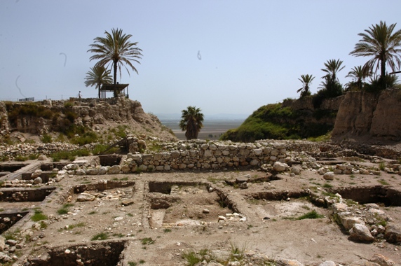 Ruins of the Ancient City of Megiddo Strategically located on the ancient Via Maris
