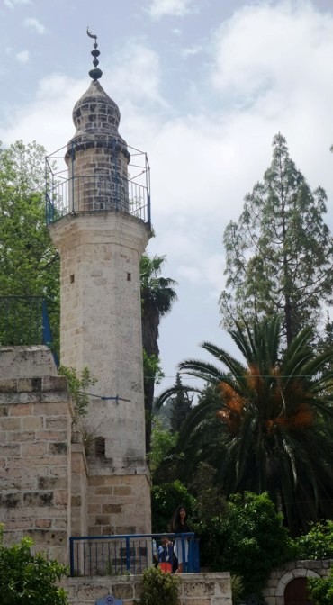 minaret over Mary's Spring in Ein Karem village minaret over Mary's Spring in Ein Karem village