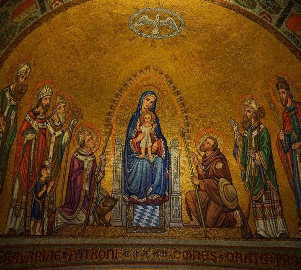 beautiful mosaic frescoes at Dormition Abbey Monastery on Mt. Zion in Jerusalem beautiful mosaic frescoes at Dormition Abbey Monastery on Mt. Zion in Jerusalem
