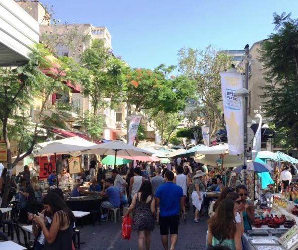 Stroll and shop around Nachlat Binyamin, Tel Aviv's outdoor arts and crafts market.