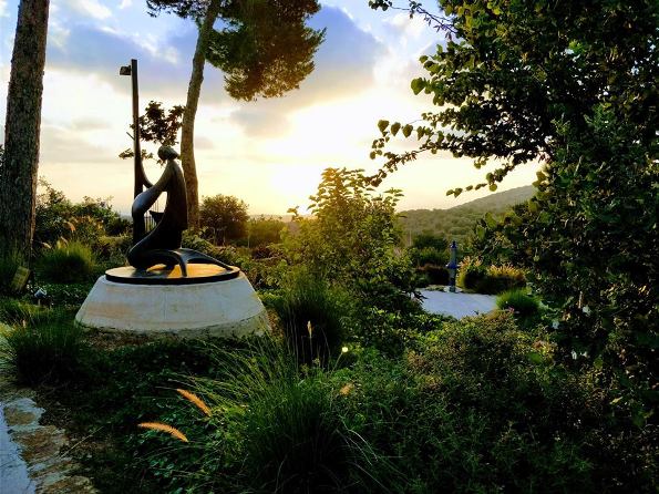 outdoor statues in Ein Hod artists colony on the Carmel mountain in Israel