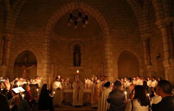 catholic mass at the Notre Dame Jerusalem Center