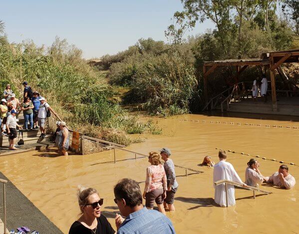 The Qasr El Yehud along the southern Jordan River north of the Dead Sea and the Judean Desert Israel