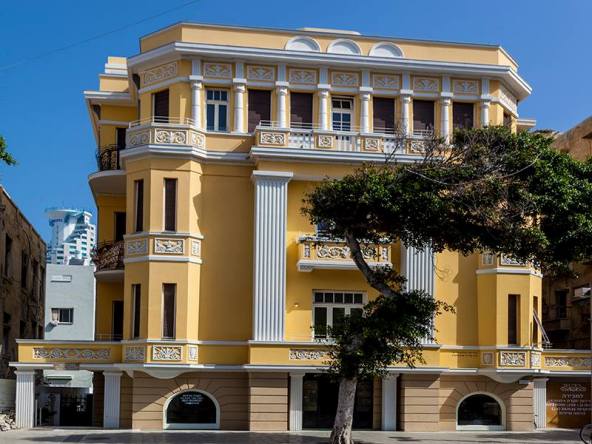 A lovely, restored 'Eclectic' building at 11 Allenby Street in Tel Aviv