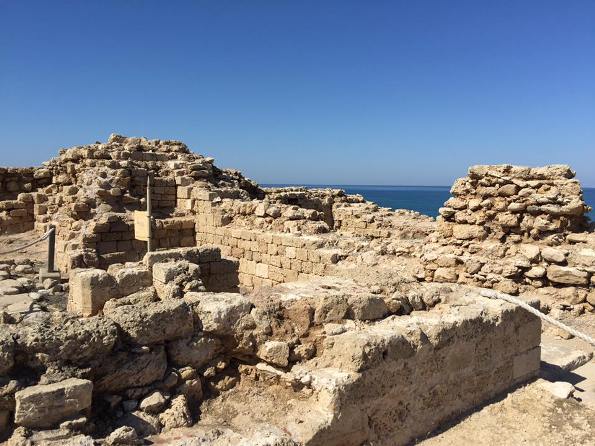 Crusader ruins at Apollonia  beach in northern Herzliya