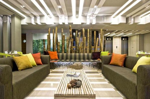 lobby area at the Sadot Hotel, an excellent 4 star lodging option near Israel's Ben Gurion Airport lobby area at the Sadot Hotel, an excellent 4 star lodging option near Israel's Ben Gurion Airport