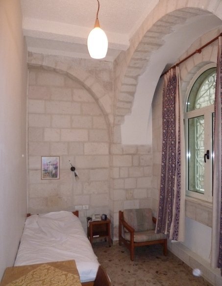 single room at the Lutheran guesthouse in Jerusalem's old city