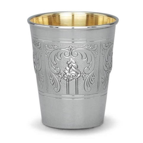 Classic sterling silver Judaica such as this kiddush wine cup