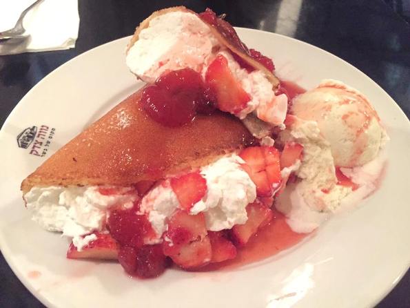 A Place for Meat HaMakom Shel Basar has amazing deserts like this strawberry cream crepe