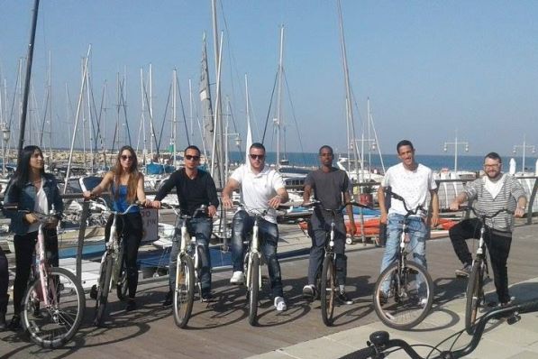 Tel Aviv Bike Tour near the Tel Aviv Marina