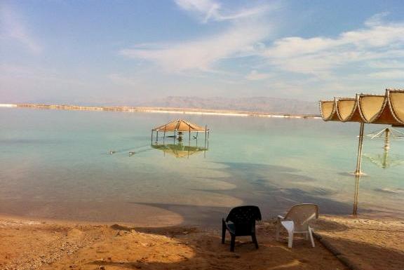 beach along the Dead Sea, Israel