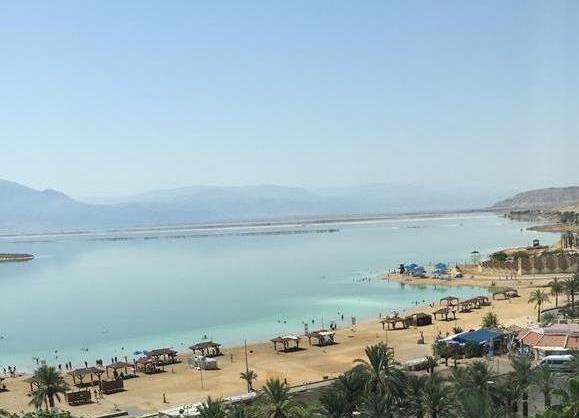 Ein Bokek beach along the Dead Sea