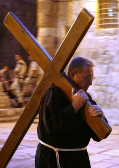 Walking along the Via Dolorosa - the Way of Sorrow in Jerusalem