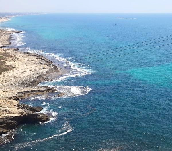 view from the cliffs of Rosh Hanikra Israel