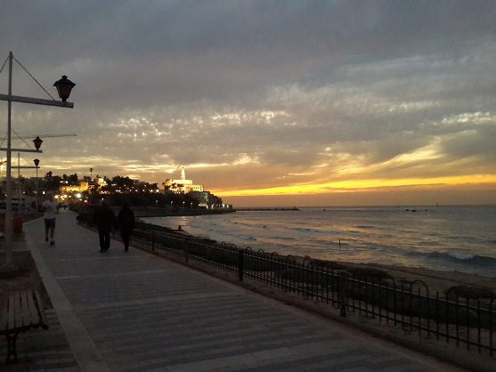View of Old Jaffa in Tel Aviv as night falls