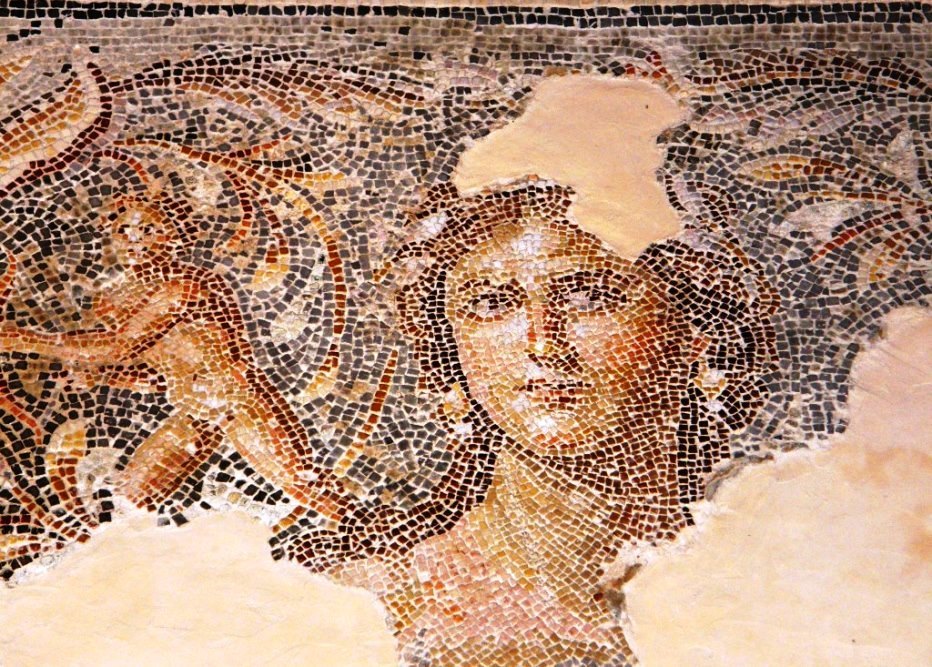 Preserved Mona Lisa Mosaic in Zippori in the Galilee, Israel